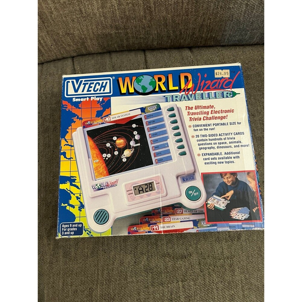 Vintage VTech World Wizard Traveller 1992 Electronic Trivia Toy Complete W/ Box